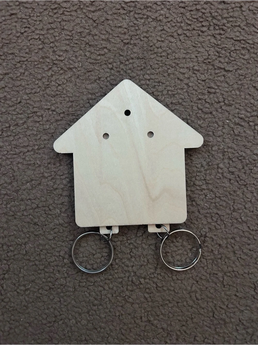Couples Key Ring Organizer Wall Mount Natural Wood NWT